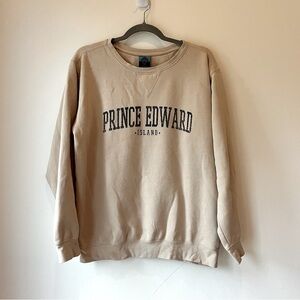 Coastal Culture Prince Edward Island Sweatshirt Small Beige PEI Crew Pullover